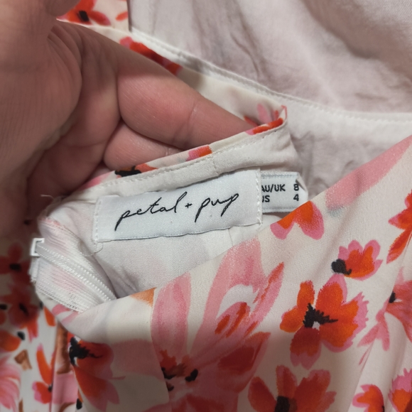 Petal & Pup Pink Floral Midi Dress Women's Size US 4 - Picture 6 of 8